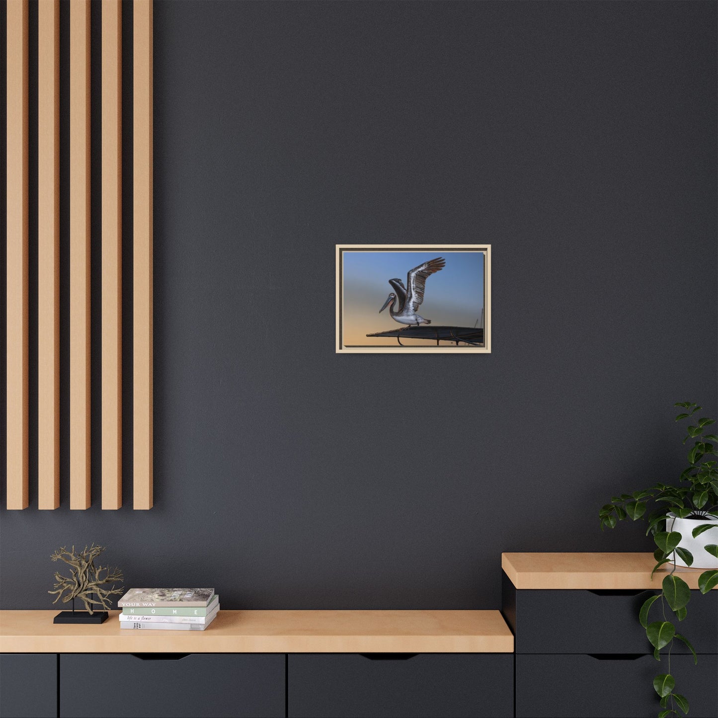 Coastal Pelican | Framed Canvas