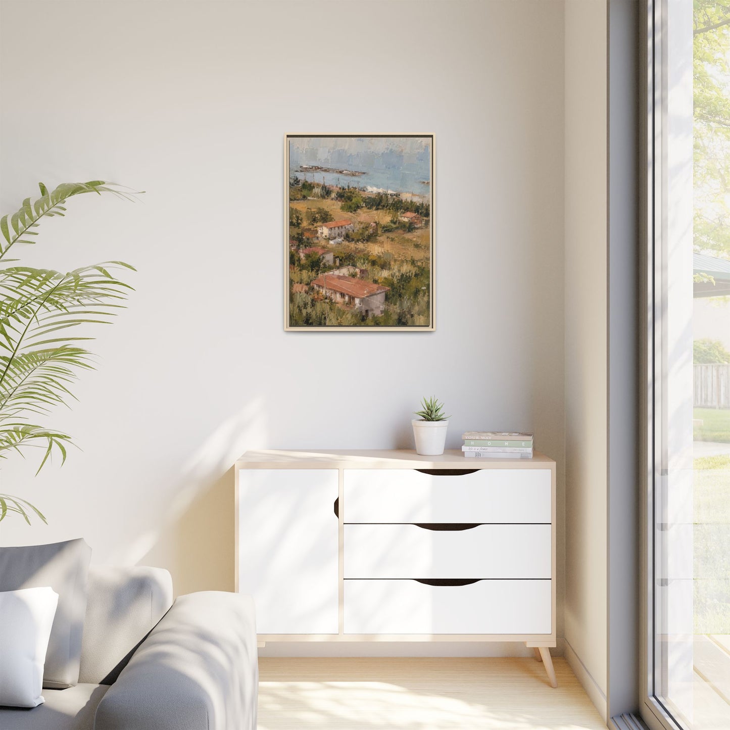 Paola Calabria Abstract Framed Canvas Print