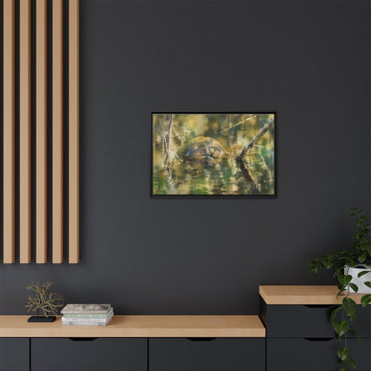 Painted Turtle Light Abstract Framed Canvas Print