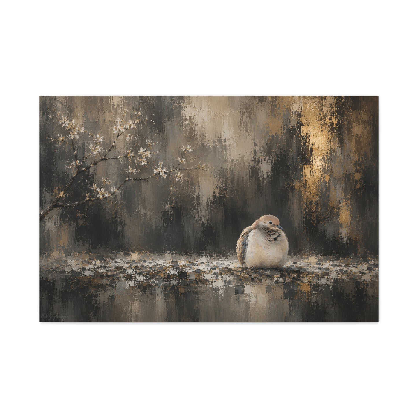 Dove Dark Abstract Canvas Print