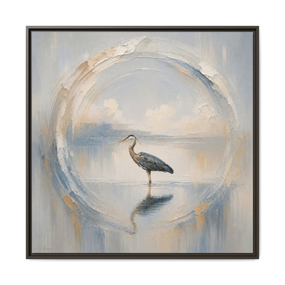 Great Blue Heron Abstract Framed Canvas Print
