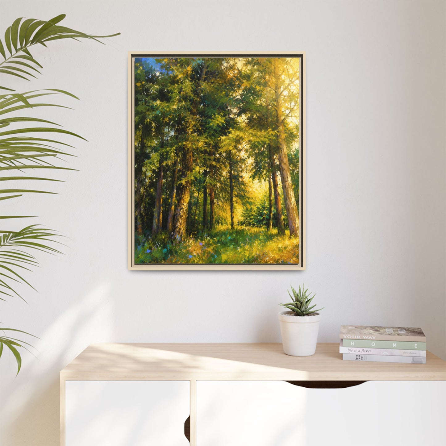Apsley Forest Abstract Framed Canvas Print
