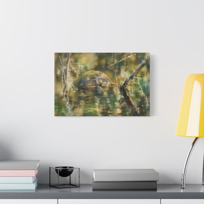 Painted Turtle Light Abstract Canvas Print