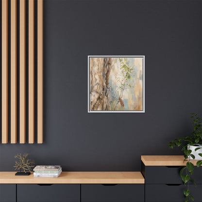 Pacific Screech Owl Abstract Framed Canvas Print