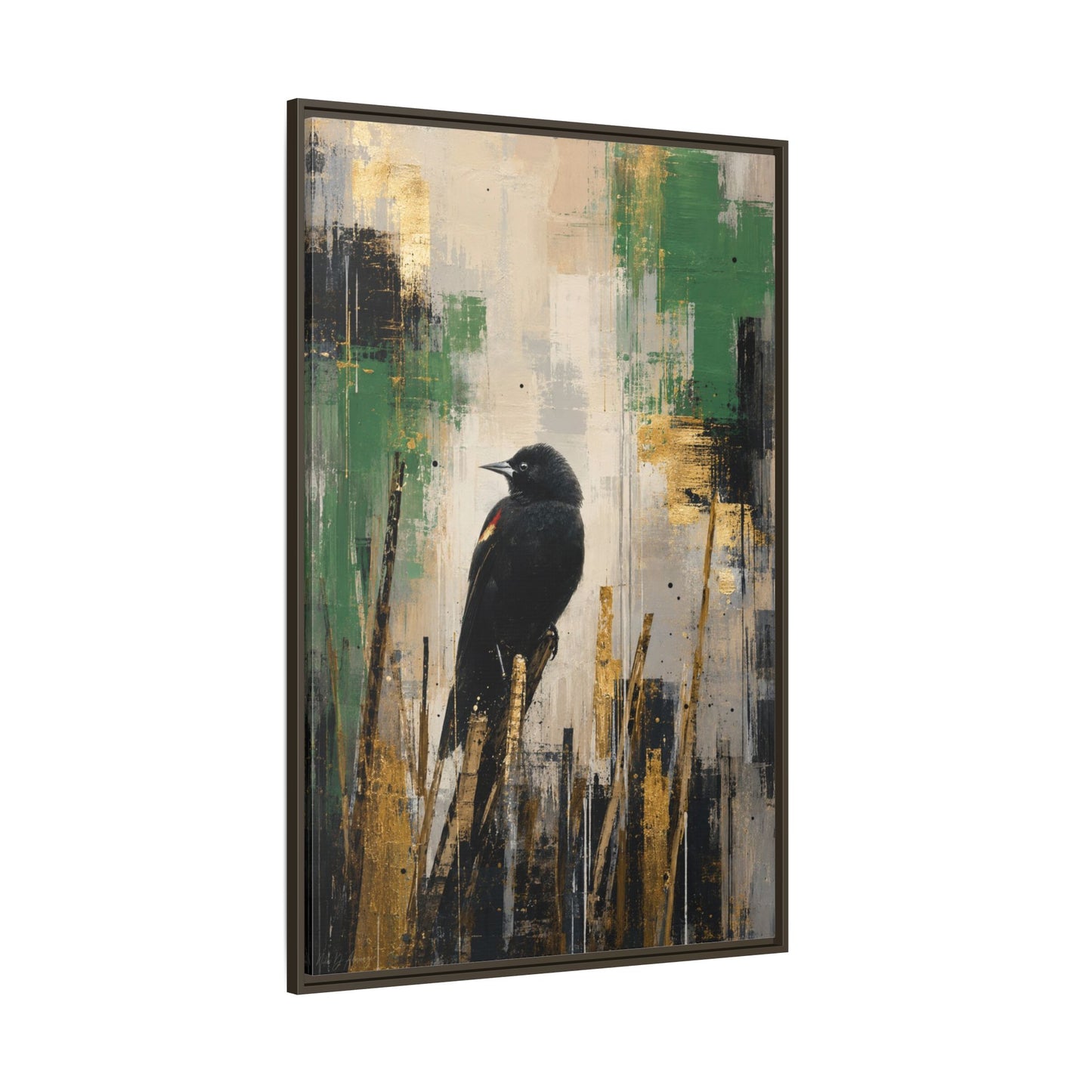 Blackbird Abstract Framed Canvas Print