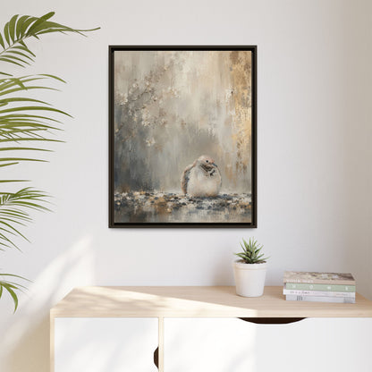 Dove Light Abstract Framed Canvas Print