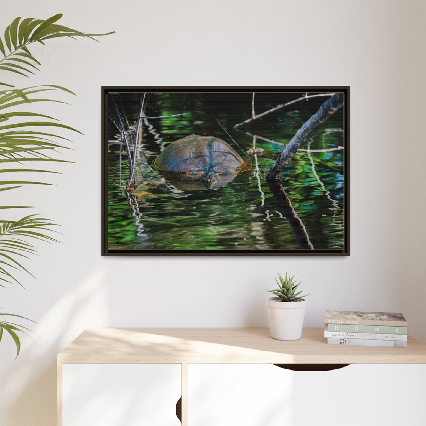 Untitled (Painted Turtle) | Framed Canvas