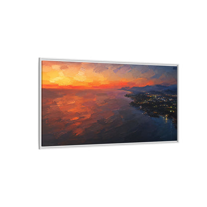 Puerto Escondido Sunset Abstract Framed Canvas Print