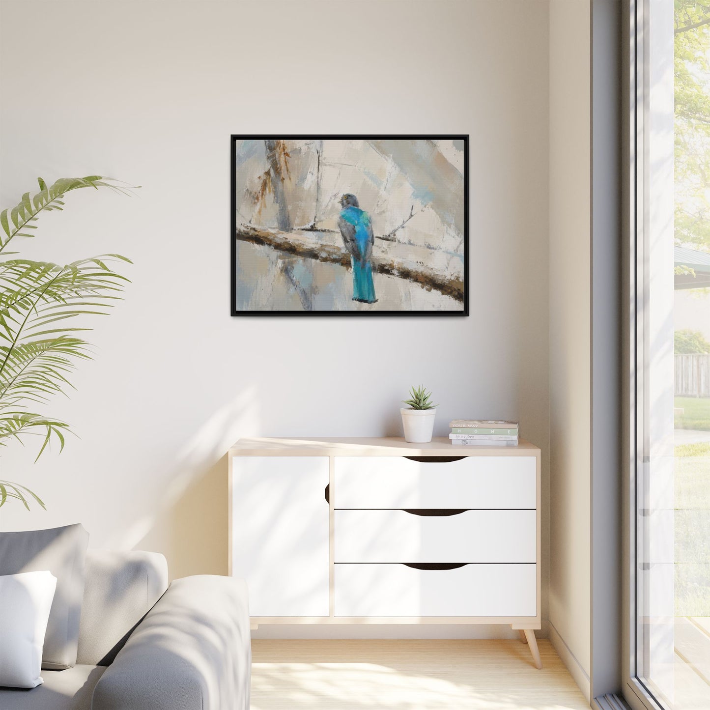 Trogon Abstract Framed Canvas Print