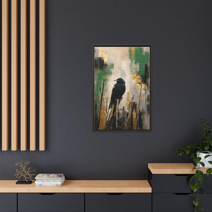 Blackbird Abstract Framed Canvas Print