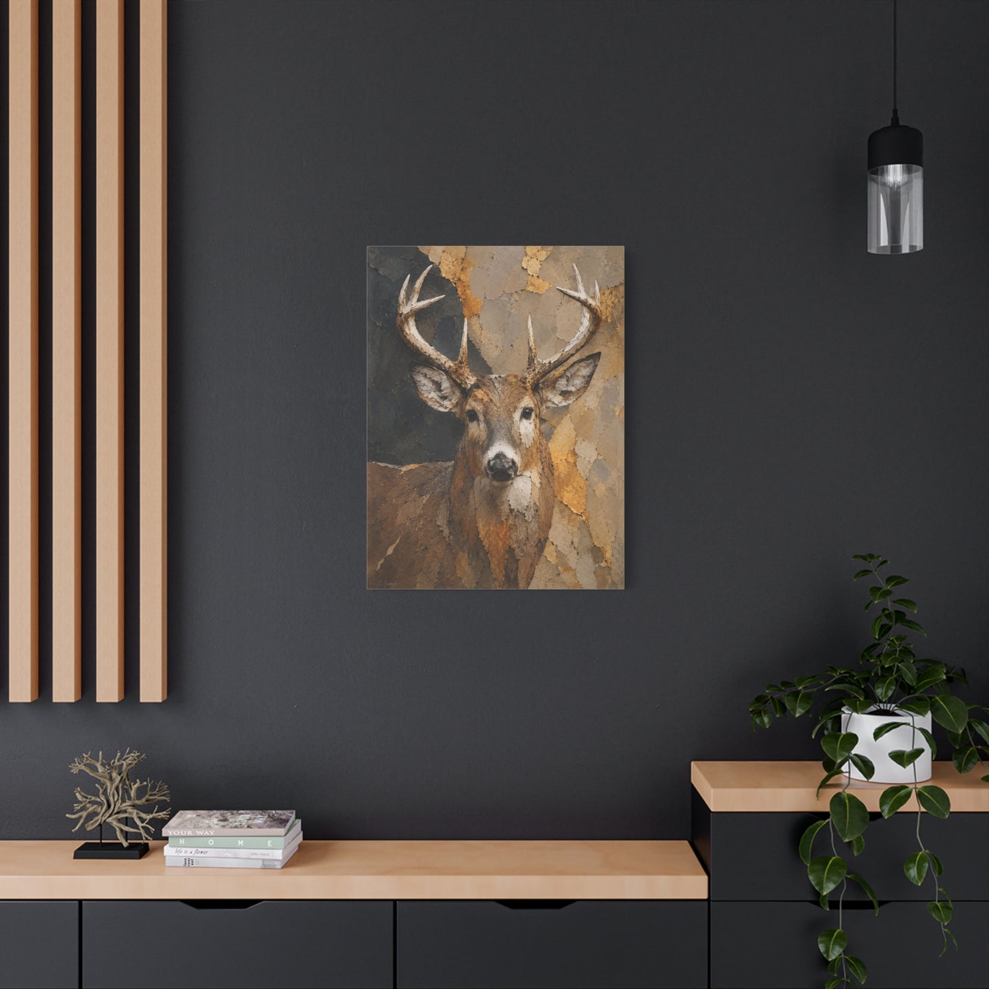 Woodland Buck Abstract Canvas Print