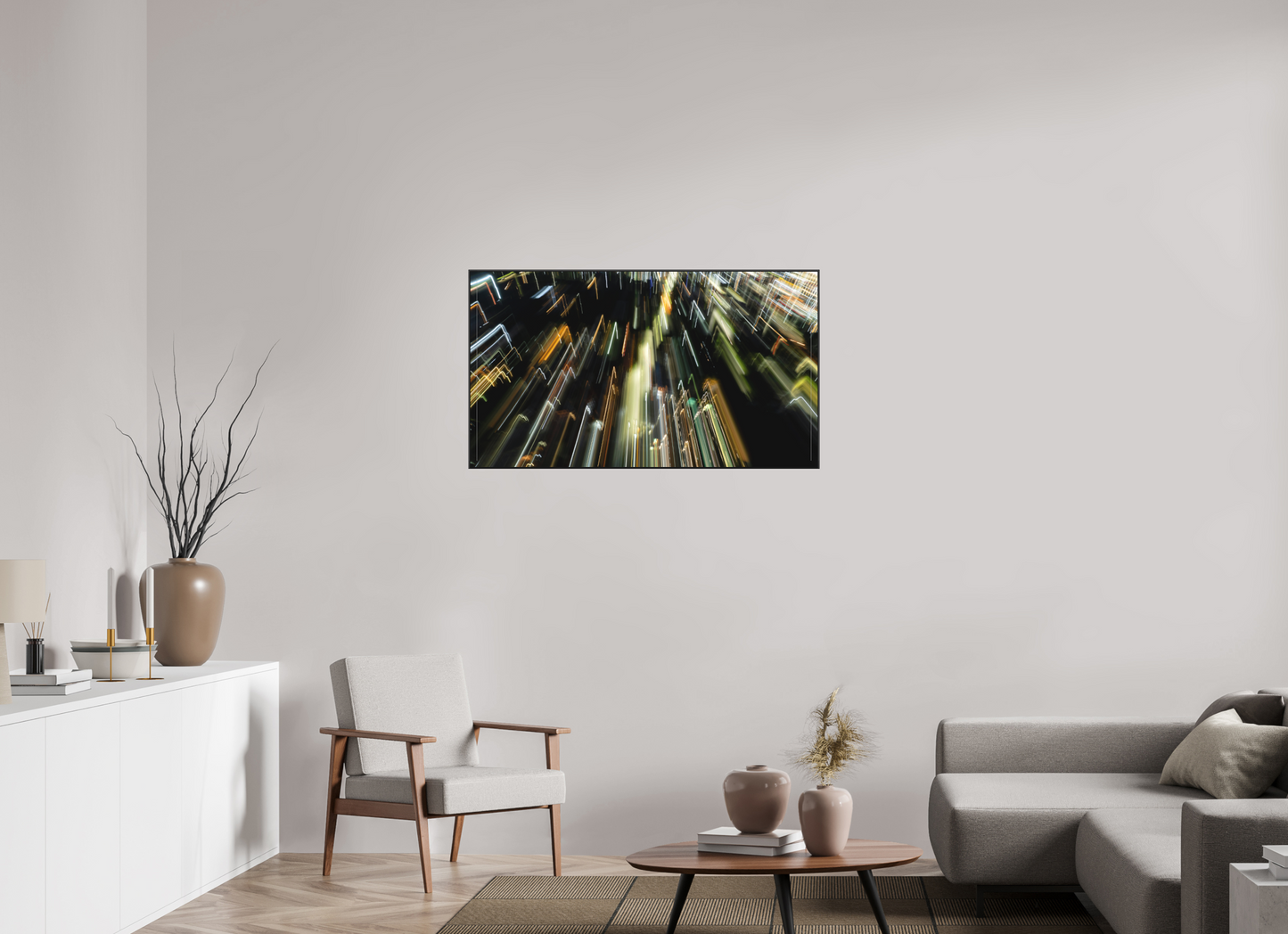 112 x 63 cm, Photo Print Under Acrylic Glass 2mm, Matte, Aluminum Artbox, 25 mm Profile (Black)file Electric Descent