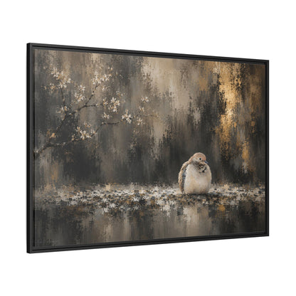 Dove Dark Abstract Framed Canvas Print