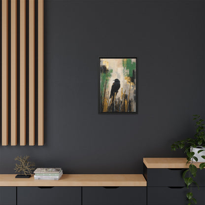 Blackbird Abstract Framed Canvas Print