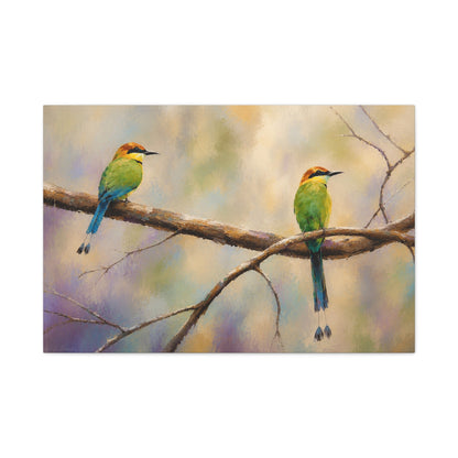 Twin Motmot Abstract Canvas Print
