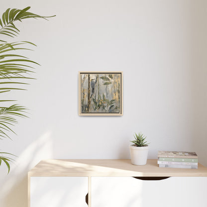 Golden-Cheeked Abstract Framed Canvas Print