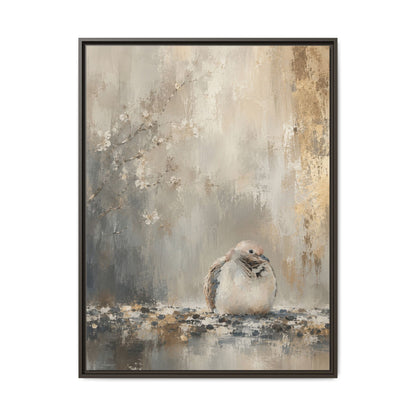 Dove Light Abstract Framed Canvas Print