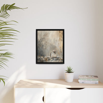 Dove Light Abstract Framed Canvas Print