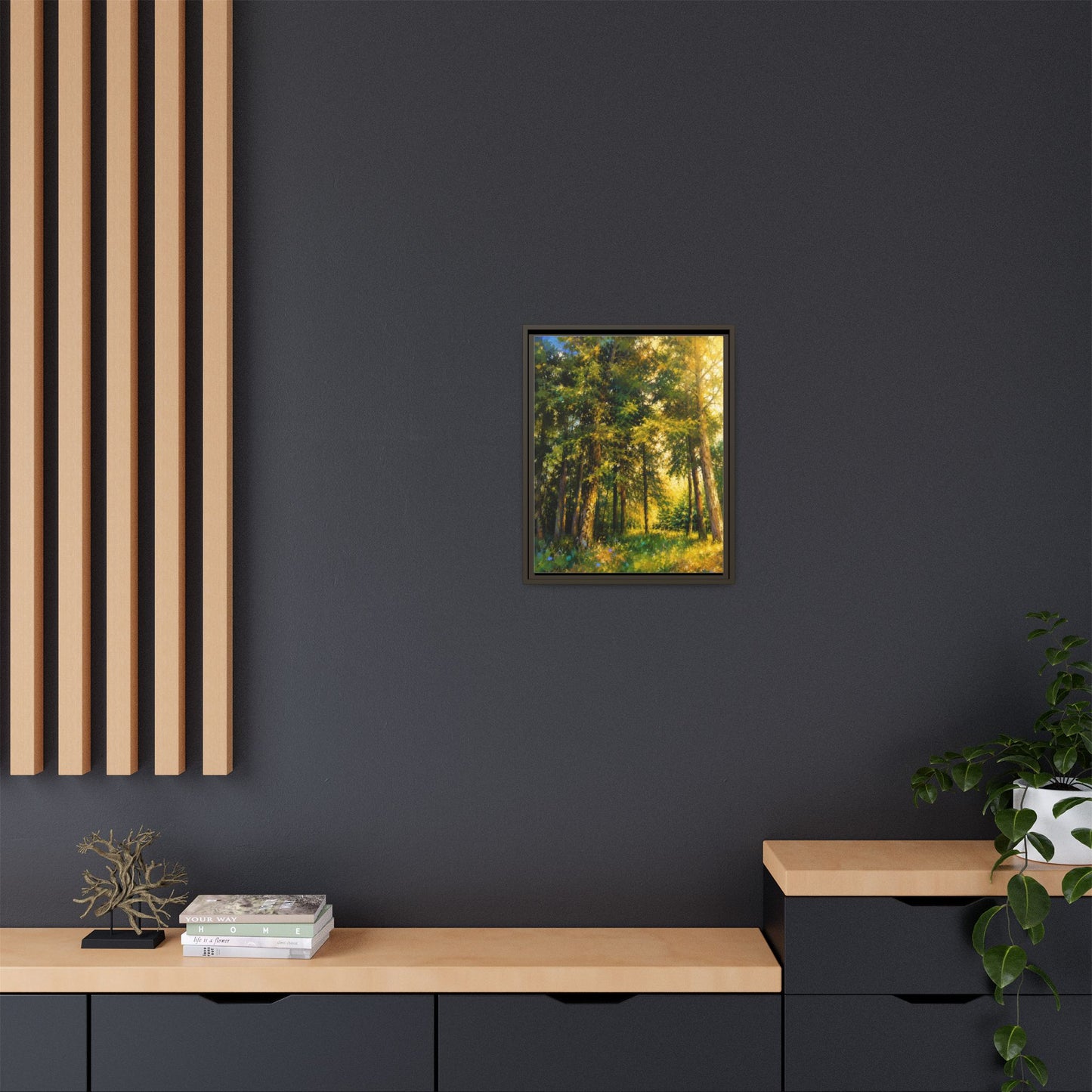 Apsley Forest Abstract Framed Canvas Print