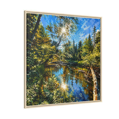 Apsley River Abstract Framed Canvas Print