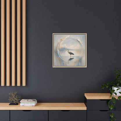 Great Blue Heron Abstract Framed Canvas Print
