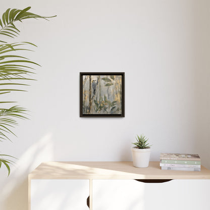Golden-Cheeked Abstract Framed Canvas Print