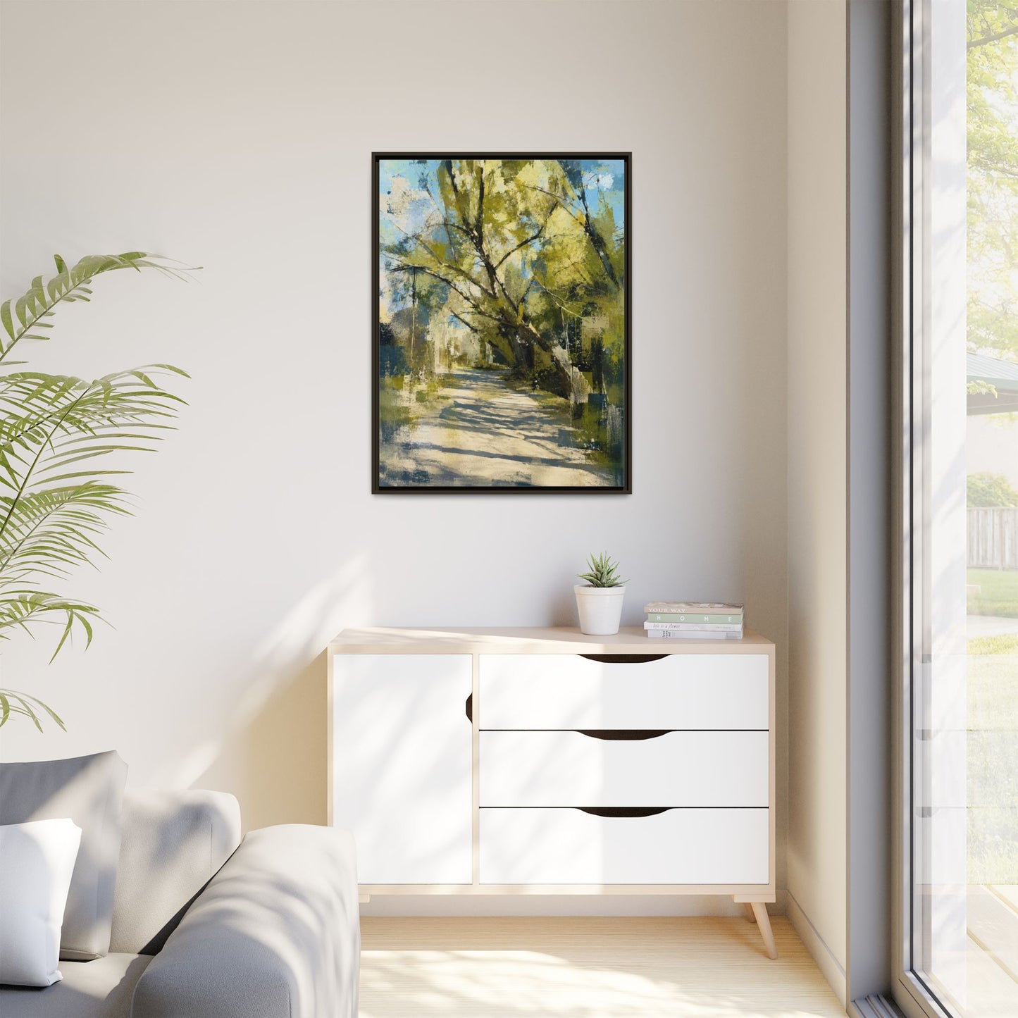 Willow Park Abstract Framed Canvas Print
