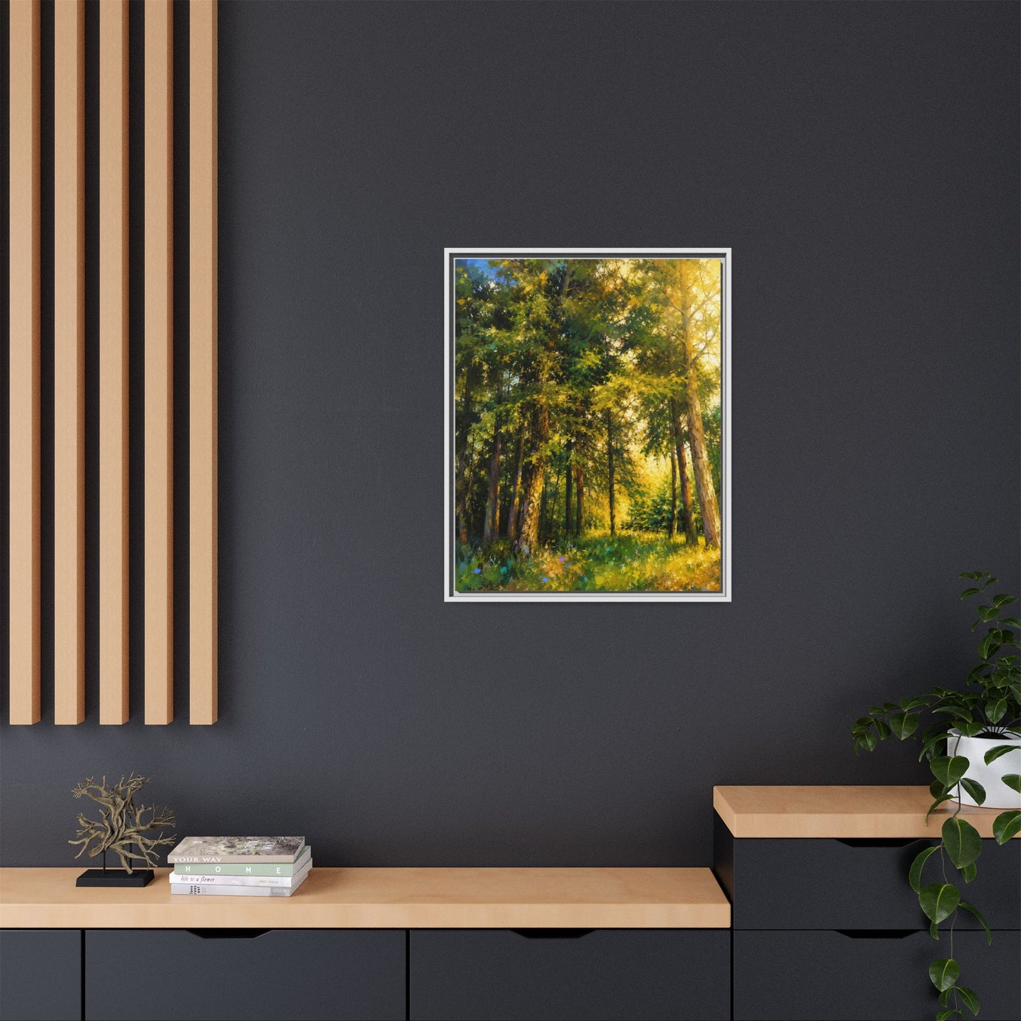 Apsley Forest Abstract Framed Canvas Print