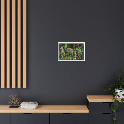 Painted Turtle Abstract Framed Canvas Print