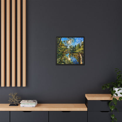 Apsley River Abstract Framed Canvas Print