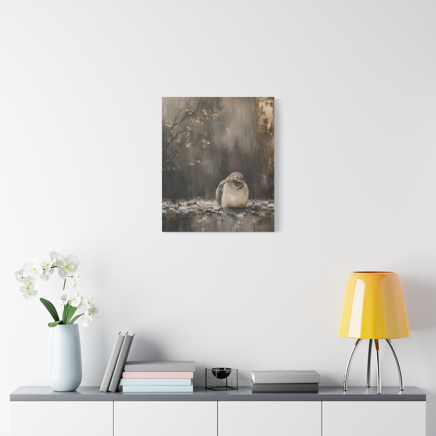 Dove in Shadow Abstract Canvas Print