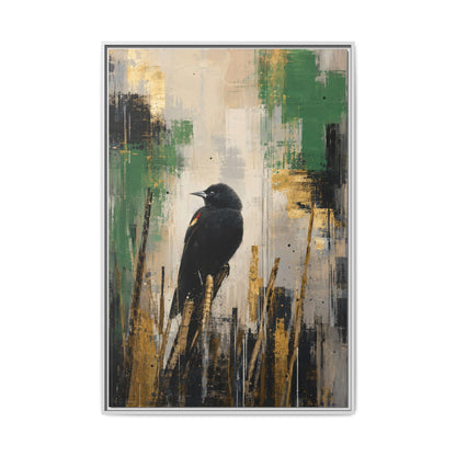 Blackbird Abstract Framed Canvas Print