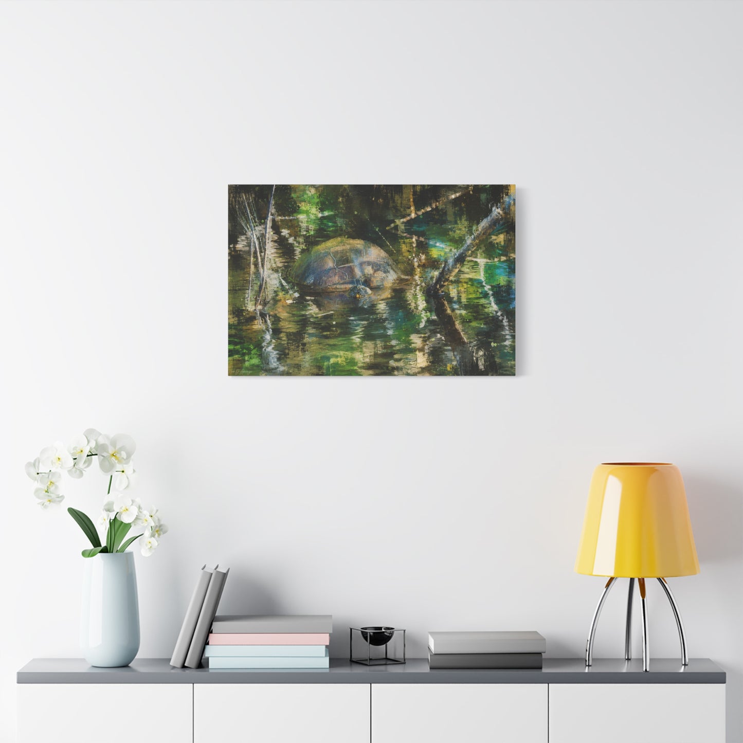 Painted Turtle Abstract Canvas Print