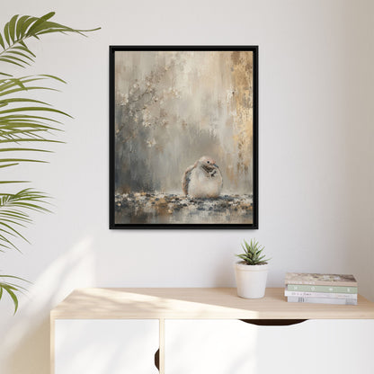 Dove Light Abstract Framed Canvas Print