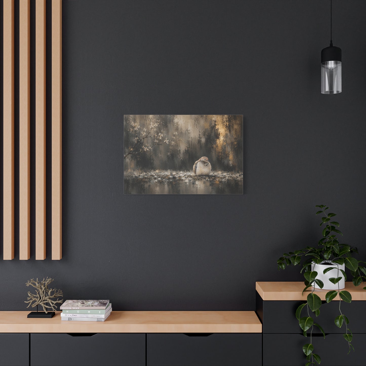 Dove Dark Abstract Canvas Print