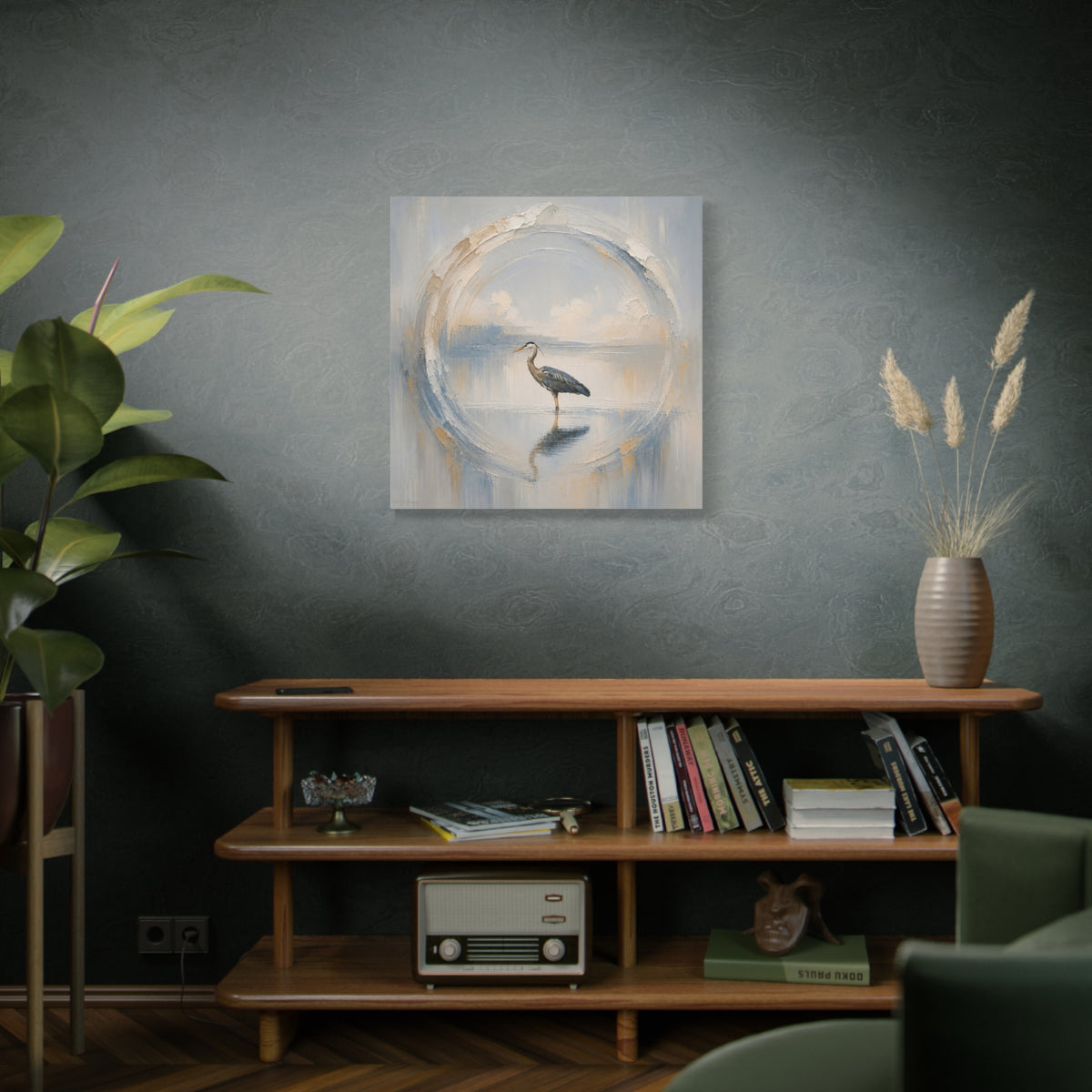 Great Blue Heron Abstract Canvas Print