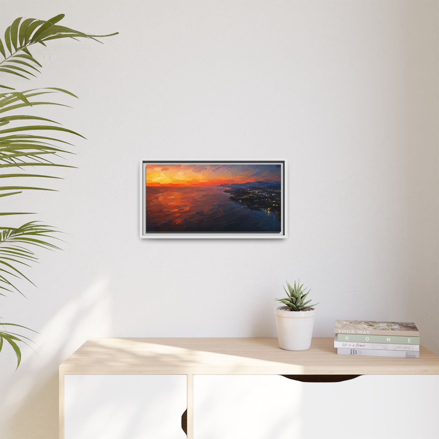 Puerto Escondido Sunset Abstract Framed Canvas Print