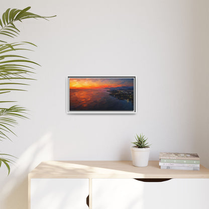 Puerto Escondido Sunset Abstract Framed Canvas Print
