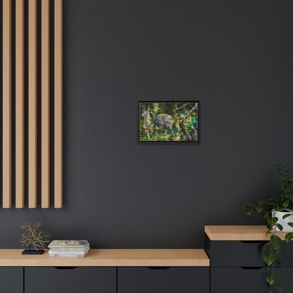 Painted Turtle Abstract Framed Canvas Print