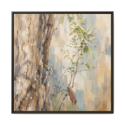 Pacific Screech Owl Abstract Framed Canvas Print