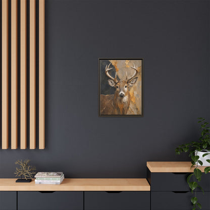 Woodland Buck Abstract Framed Canvas Print