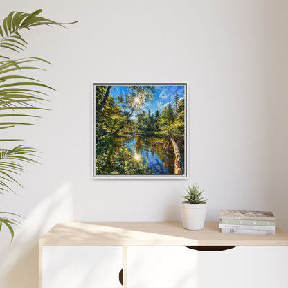 Apsley River Abstract Framed Canvas Print
