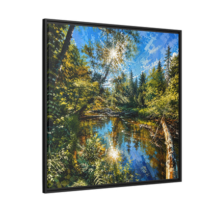 Apsley River Abstract Framed Canvas Print