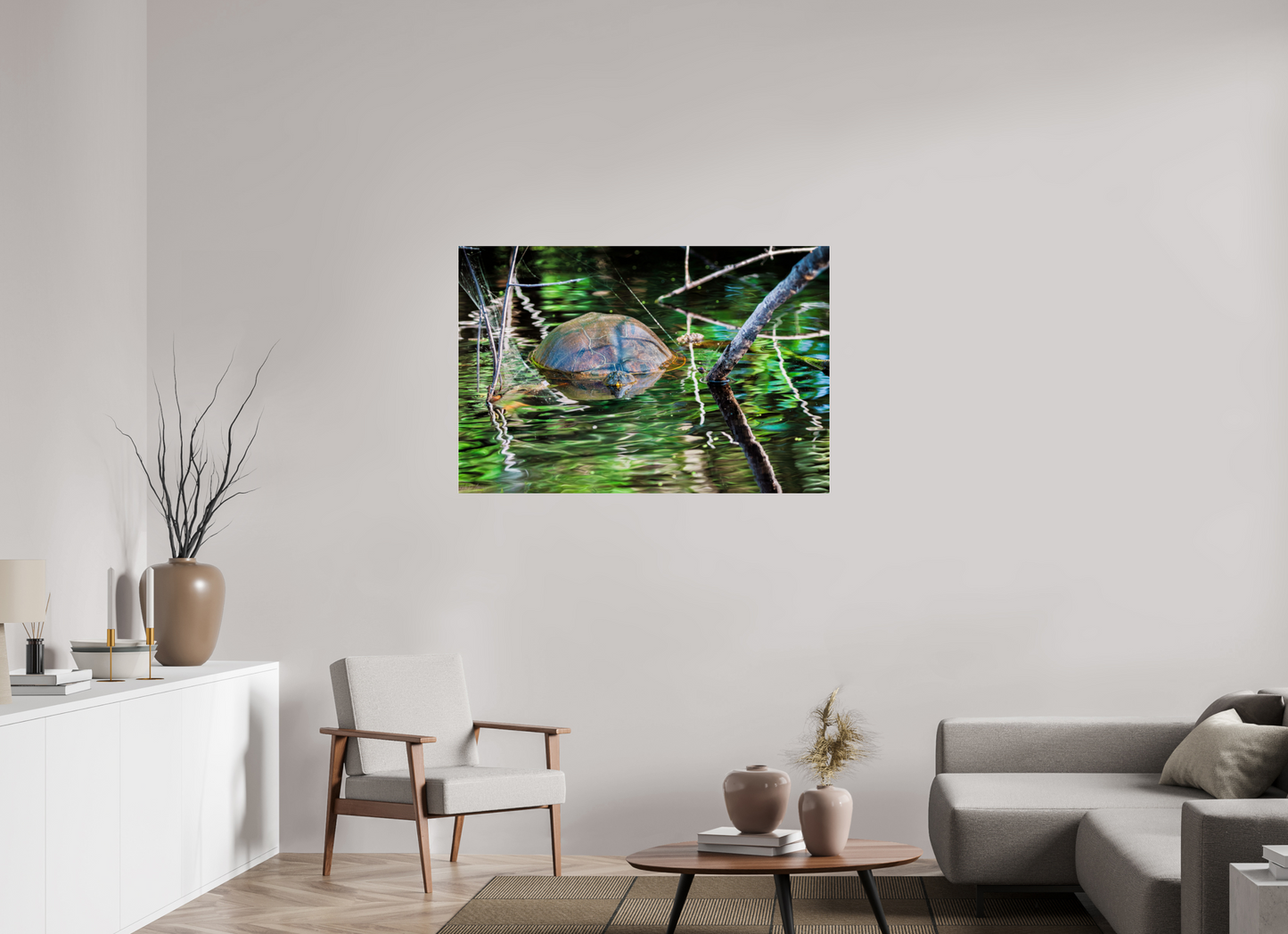 120 x 80 cm, Photo Print Under Acrylic Glass 4 mm, Glossy Untitled (Painted Turtle) | Acrylic Glass Fine Art Print