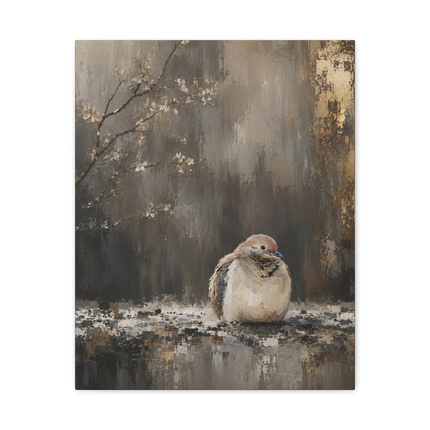 Dove in Shadow Abstract Canvas Print by WildLenz
