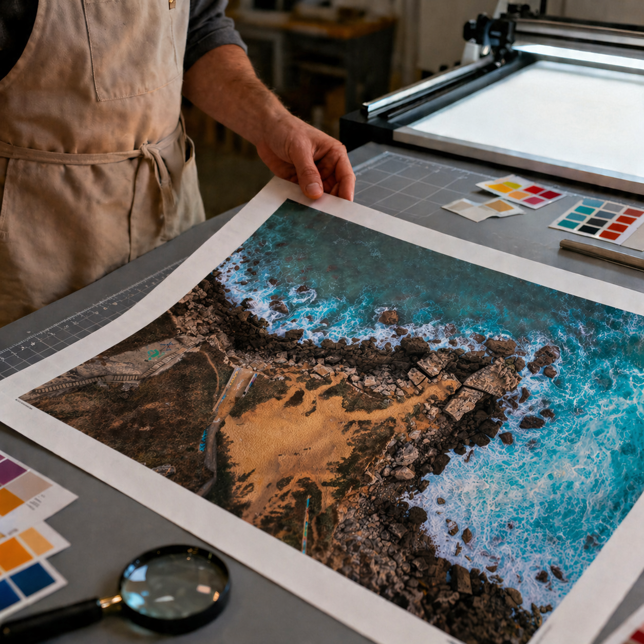 Hahnemühle Photo Rag fine art paper surface showing texture and tonal depth.
