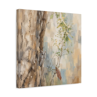 Square abstract owl canvas wall art by WildLenz