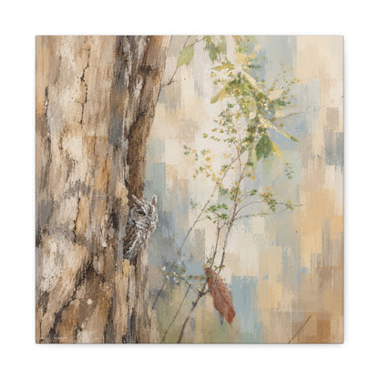 Pacific Screech Owl Abstract Canvas Print by WildLenz