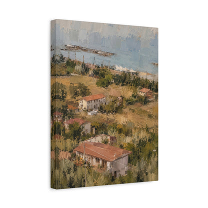 Italian hillside abstract landscape canvas wall art by WildLenz