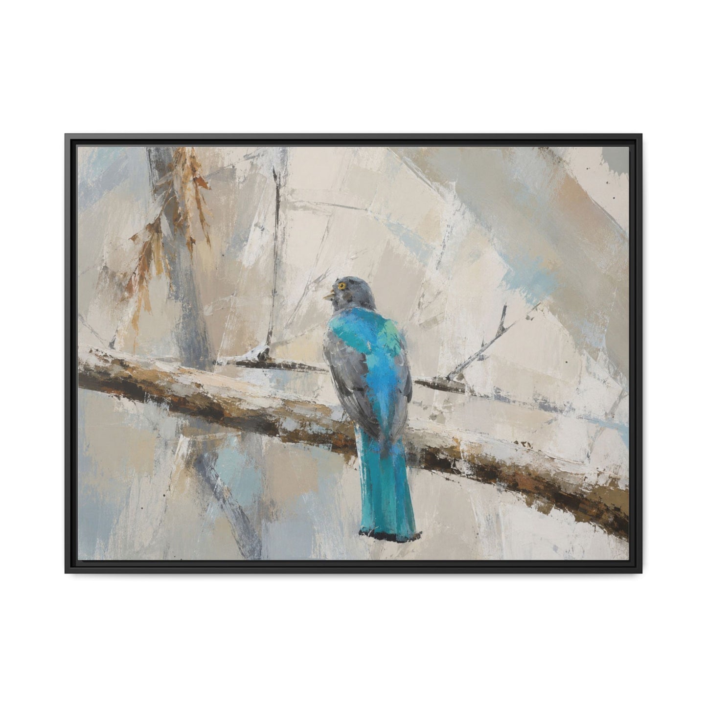 Trogon Abstract Framed Canvas Print by WildLenz